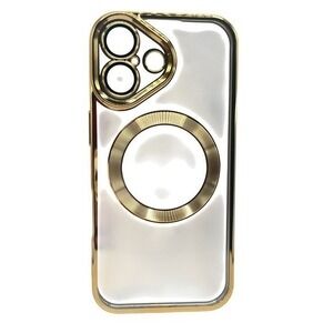 iPhone 17 Clear Protective Case Gold Metallic‎ Trim NEW